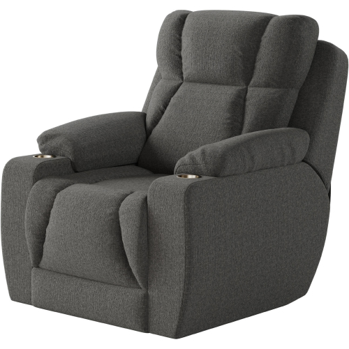 Challenger Big Man's Power Headrest Wall Hugger Recliner in Granite Grey Velvet Microfiber