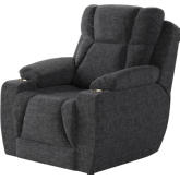 Challenger Big Man's Power Headrest Wall Hugger Recliner in Charcoal Grey Velvet Microfiber