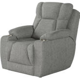 Challenger Big Man's Power Headrest Wall Hugger Recliner in Dove Grey SOMO Smart Solutions Fabric