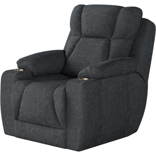 Challenger Big Man's Power Headrest Wall Hugger Recliner in Coal Grey SOMO Smart Solutions Fabric