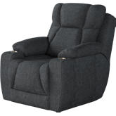 Challenger Big Man's Power Headrest Wall Hugger Recliner in Coal Grey SOMO Smart Solutions Fabric