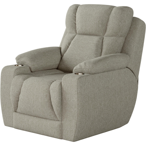 Challenger Big Man's Power Headrest Wall Hugger Recliner in Antique Grey SOMO Smart Solutions Fabric