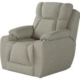 Challenger Big Man's Power Headrest Wall Hugger Recliner in Antique Grey SOMO Smart Solutions Fabric