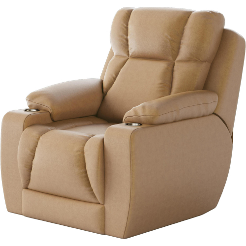 Challenger Big Man's Power Headrest Wall Hugger Recliner in Caramel Leather