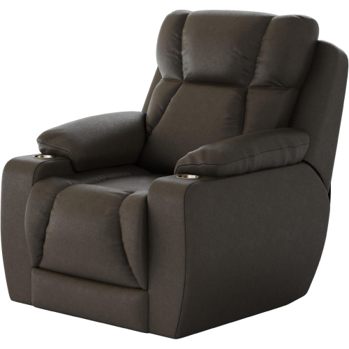 Challenger Big Man's Power Headrest Wall Hugger Recliner in Fossil Brown Leather
