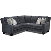 West End Power Headrest Dual Reclining Sectional Sofa in Fog Grey Fabric