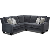 West End Power Reclining Dual Sectional Sofa in Fog Grey Fabric