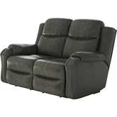Marvel Manual Reclining Loveseat in Slate Grey Fabric