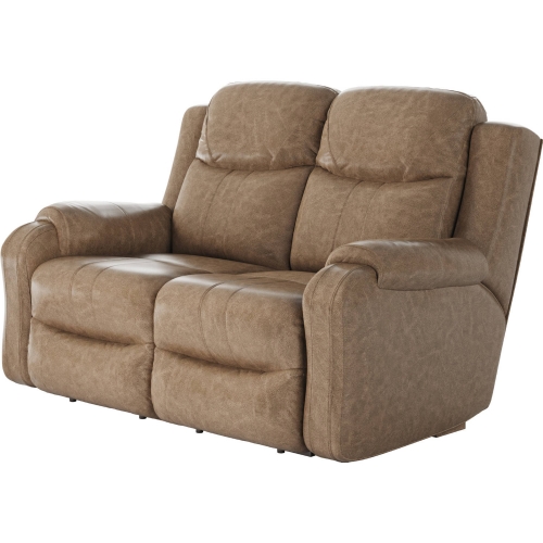 Marvel Manual Reclining Loveseat in Vintage Tan Fabric