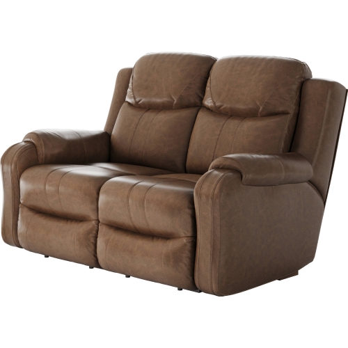 Marvel Power Headrest Reclining Loveseat in Hickory Brown Fabric
