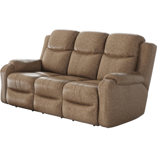 Marvel Manual Reclining Sofa in Vintage Tan Fabric
