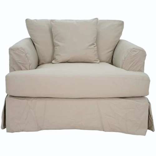 Accent Chair & a Half in Sutton Sand  Fabric Slip Cover