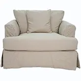 Accent Chair & a Half in Sutton Sand  Fabric Slip Cover