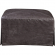 Alhambra Square Ottoman in Crystal Charcoal Gray Leather