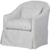 Becky Slipcovered Swivel Accent Chair in Kalahara Saxony Neutral Pattern Fabric