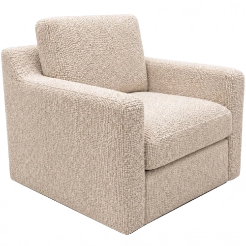 Blufton Swivel Accent Chair in Disk Linen Fabric
