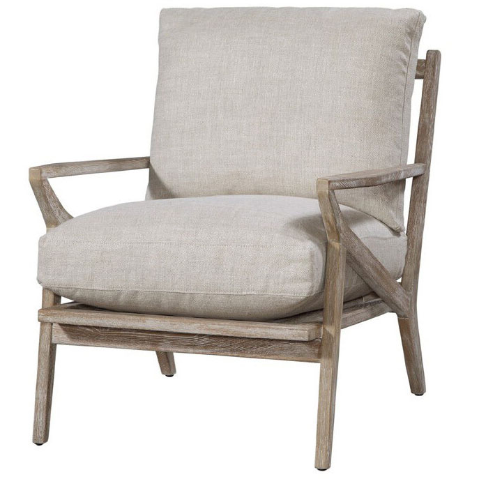 Spectra Carmel Chair CL Carmel Accent Chair in Classic Linen Fabric