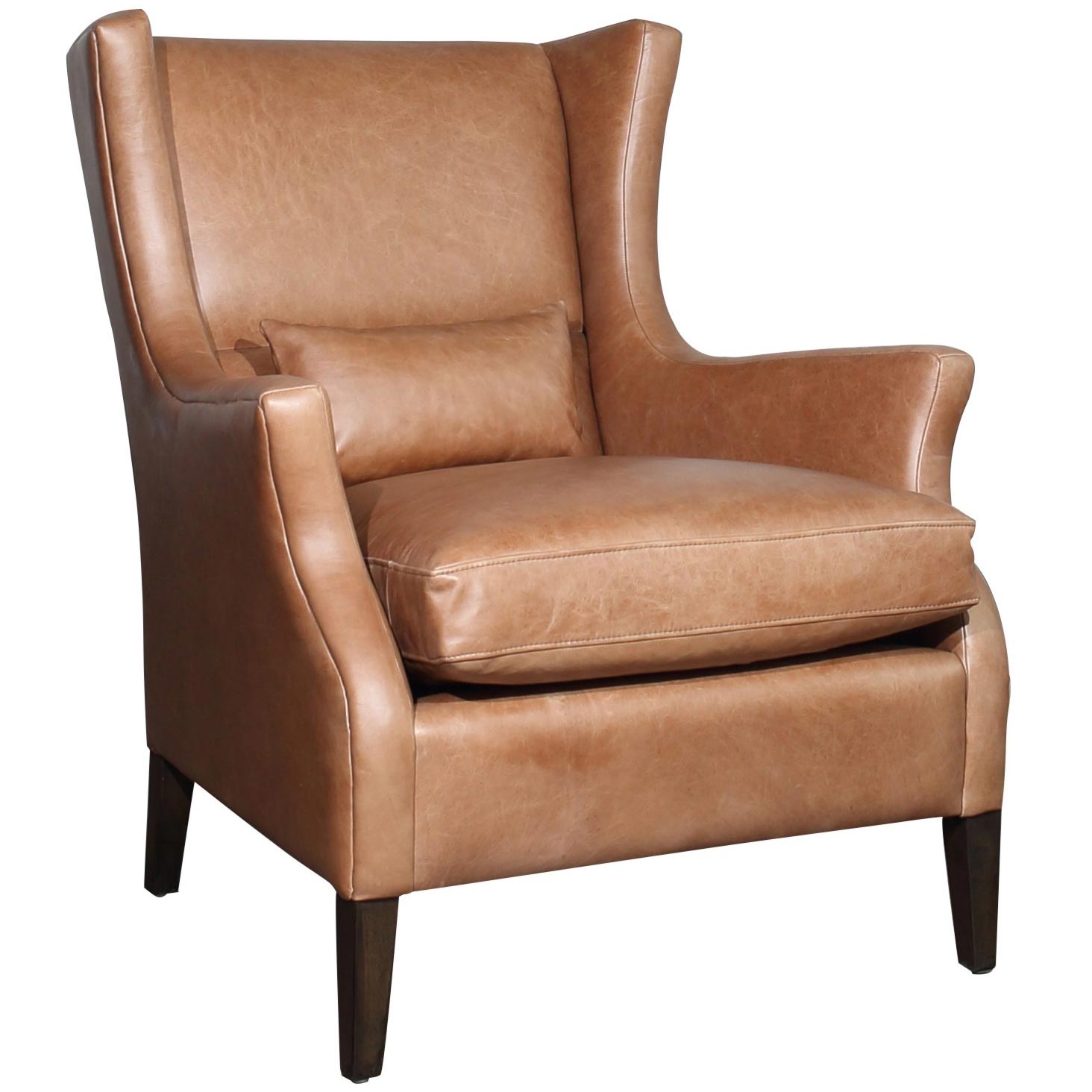 Spectra Chip Chair CS Chip Accent Chair in Chaps Saddle Leather & Wood
