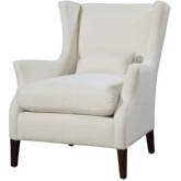 Chip Accent Chair in Data Cream Fabric & Wood