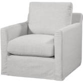Curry Slipcovered Swivel Accent Chair in Indy Dove Gray Fabric