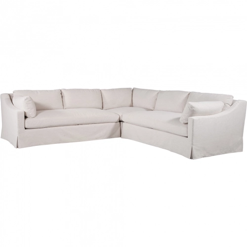 Dunne Slipcovered Sectional Sofa in Nomad Eggshell Fabric