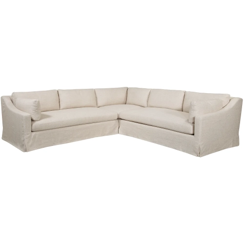 Dune 3 Piece Sectional Sofa in Focus Rice Ash Neutral Fabric