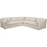 Dune 3 Piece Sectional Sofa in Focus Rice Ash Neutral Fabric