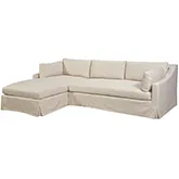 Dune Sectional Sofa w/ Left Facing Chaise in Focus Rice Ash Neutral Fabric