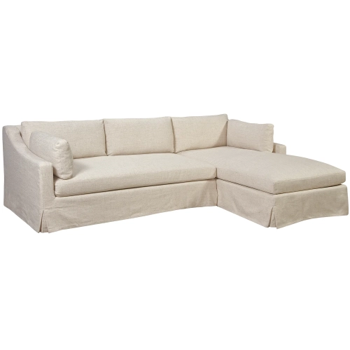 Dune Sectional Sofa w/ Right Facing Chaise in Focus Rice Ash Neutral Fabric