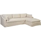 Dune Sectional Sofa w/ Right Facing Chaise in Focus Rice Ash Neutral Fabric