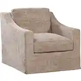 Dunne Slipcover Swivel Accent Chair in Churchill Driftwood Brown Fabric