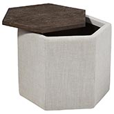 Fresno Storage Ottoman in Floris Linen Performance Fabric