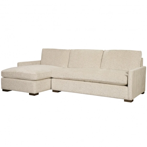 Grady Sectional Sofa w/ Left Facing Chaise in Plushtone Linen Fabric