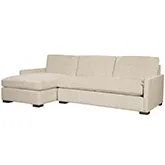 Grady Sectional Sofa w/ Left Facing Chaise in Plushtone Linen Fabric