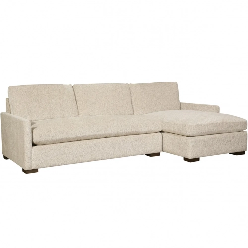 Grady Sectional Sofa w/ Right Facing Chaise in Plushtone Linen Fabric
