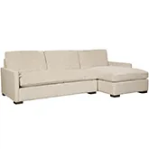 Grady Sectional Sofa w/ Right Facing Chaise in Plushtone Linen Fabric