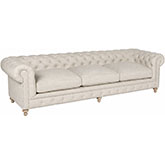 Greenwich 118" Chesterfield Sofa in Tufted Classic Linen & Washed Oak