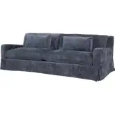 Hampton 96" Slipcover Sofa in Hannah Denim Blue Fabric
