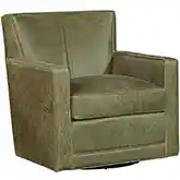 Jaxson Swivel Accent Chair in Keystone Moss Green Leather