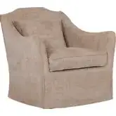 Keith Slipcovered Swivel Accent Chair in Churchill Driftwood