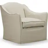 Keith Swivel Gilder Accent Chair in Milar Natural Slipcover