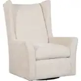 Kent Swivel Accent Chair in Disk Linen Fabric