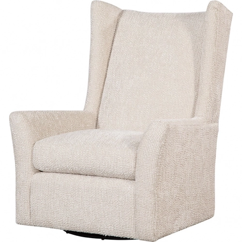 Kent Swivel Accent Chair in Disk Linen Fabric