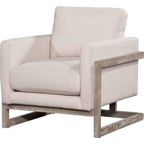 La Cienega Accent Chair in Data Cream Fabric & Gray Wood