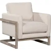 La Cienega Accent Chair in Data Cream Fabric & Gray Wood
