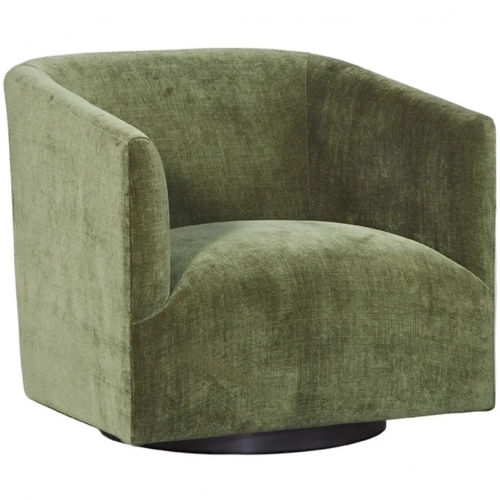Modesto Swivel Accent Chair in Andrew Forest Green Fabric
