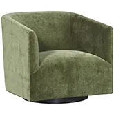 Modesto Swivel Accent Chair in Andrew Forest Green Fabric