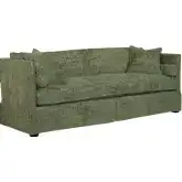 Morrison Sofa in Churchill Ivy Green Fabric with Old Gold Nailhead Trim