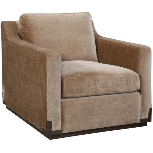 Nall Accent Chair in Andrew Driftwood Brown Fabric & Brown Oak
