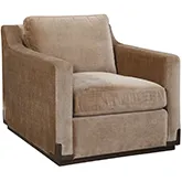 Nall Accent Chair in Andrew Driftwood Brown Fabric & Brown Oak